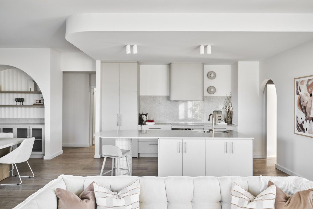 White textures are a leading 2023 kitchen design trends.